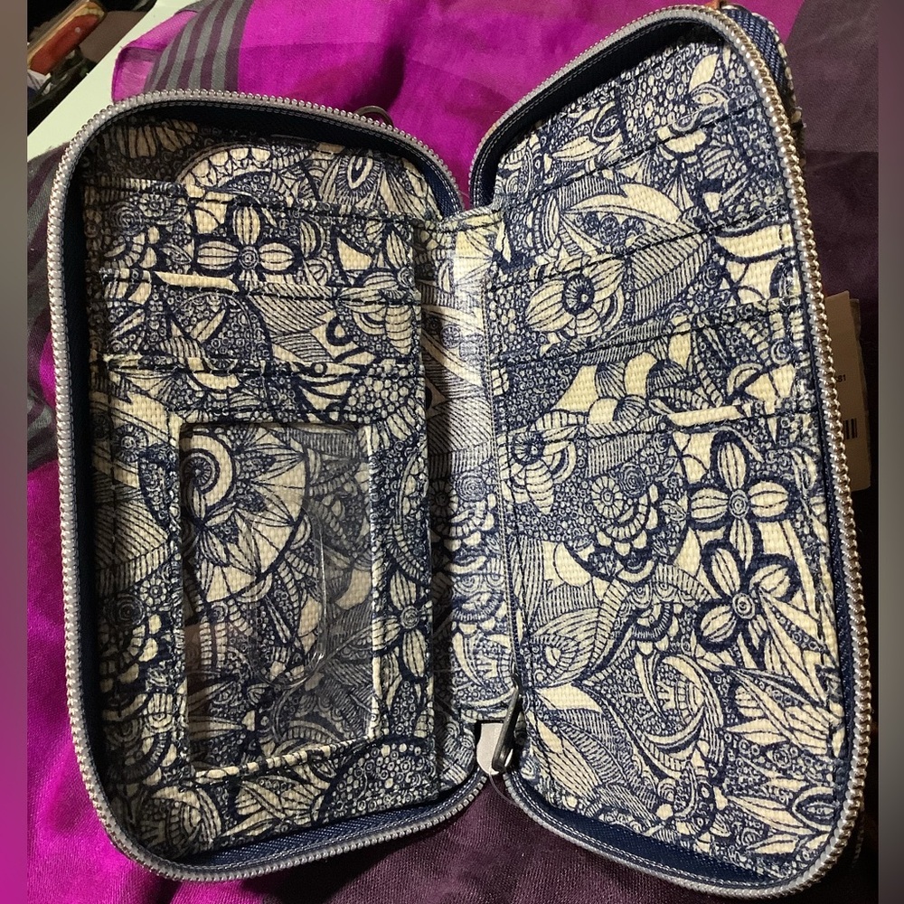 Sakroots Blue and Brown Crossbody Bag with Sunburst Design - Picture 4 of 5